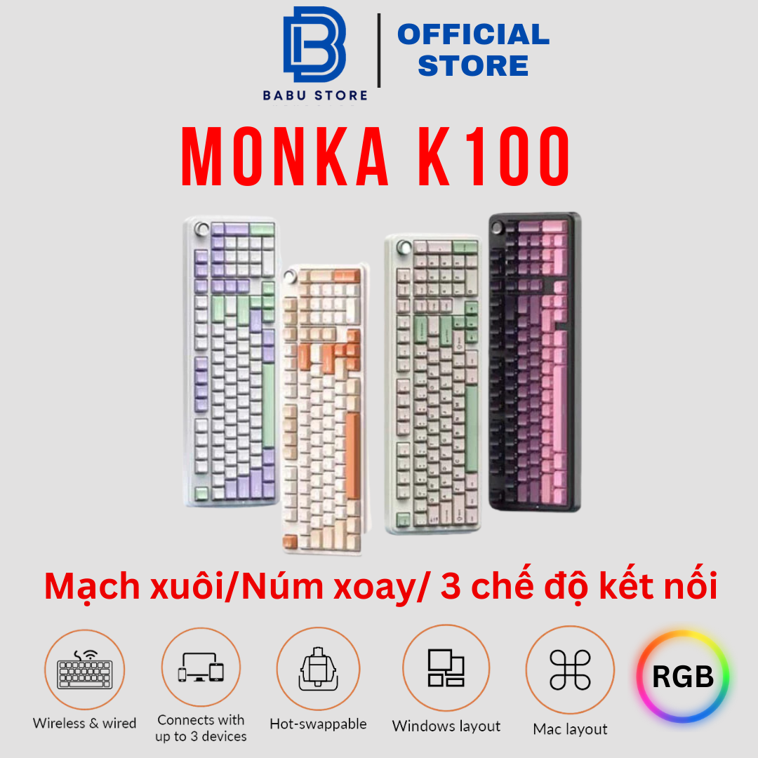 Bàn phím cơ Monka K100 OG 