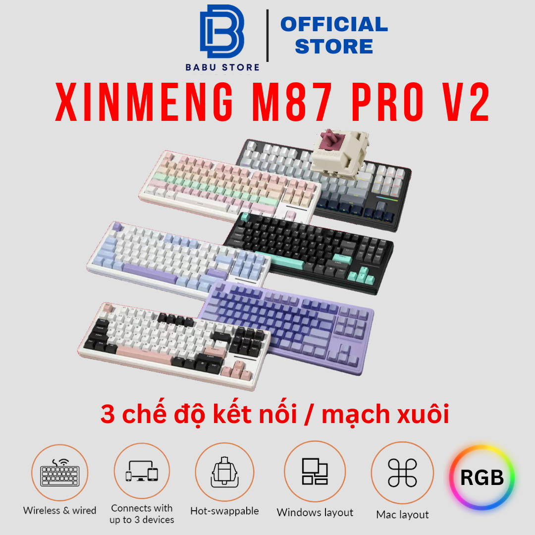 Bàn phím cơ Xinmeng M87 Pro v2