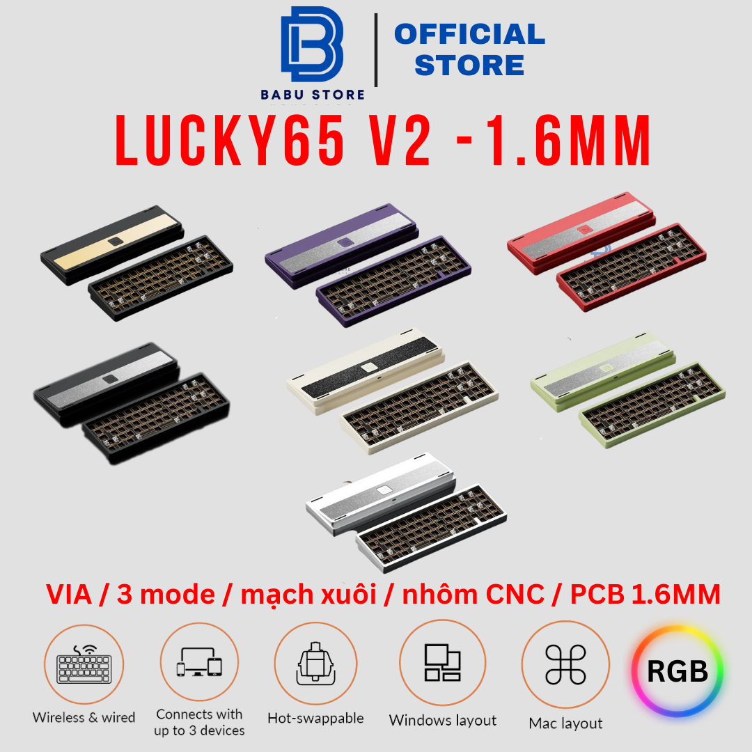 [In-stock] Lucky65 V2 Keyboard Kit -1.6mm