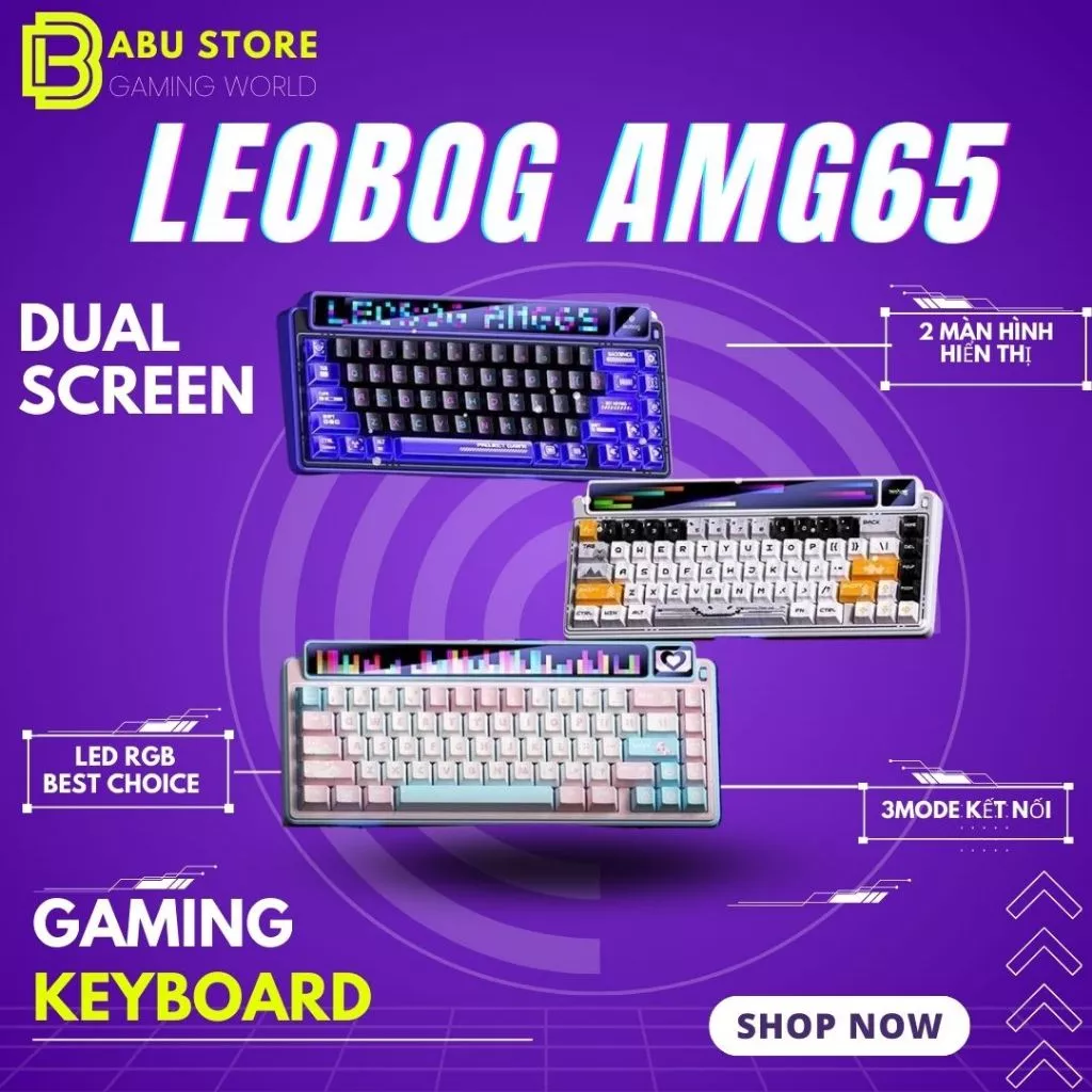 Bàn phím cơ Leobog AMG65 - màn LED LCD cực đẹp