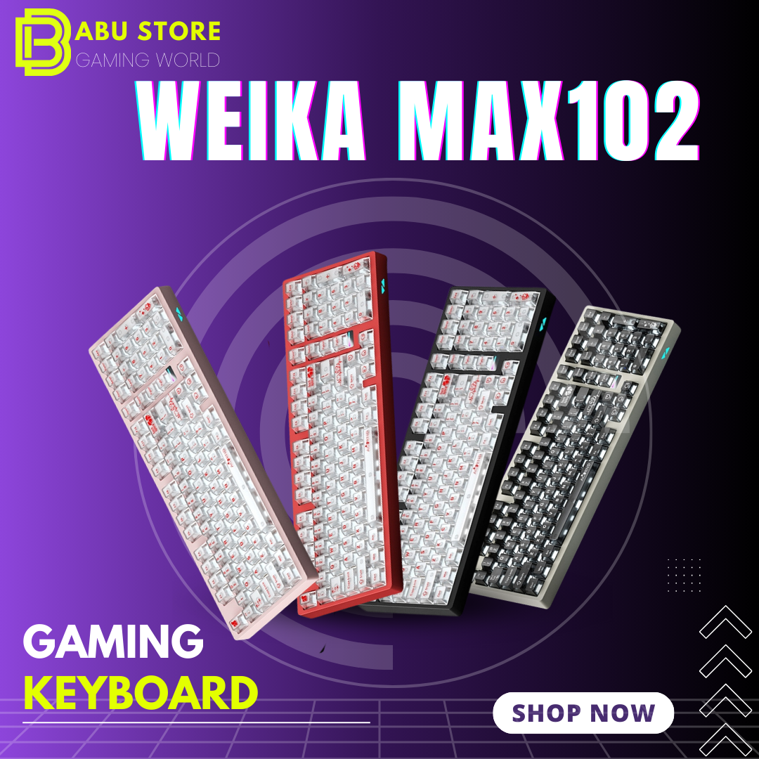 àn phím cơ Nhôm nguyên khối CNC Weika Max102 - 3 chế độ kết nối - keymap via - led rgb -Catch ball tháo lắp tiện lợi