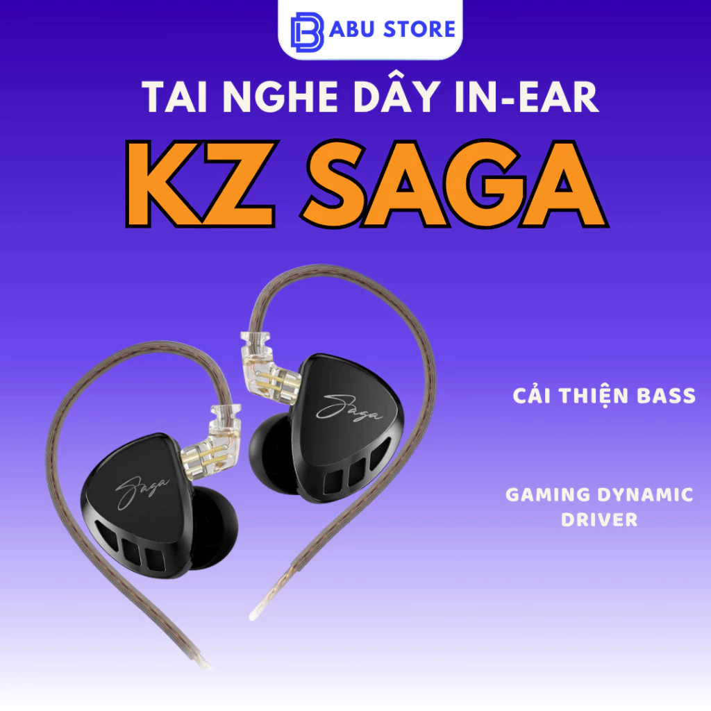 Tai nghe nhét tai IEM Bass KZ SAGA, Âm tốt, thiết kế nhỏ gọn, có micro