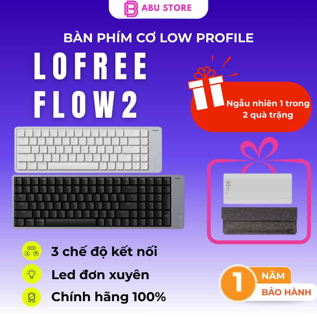 Bàn Phím Cơ Low profle Lofree Flow 2 Aluminium Gray 