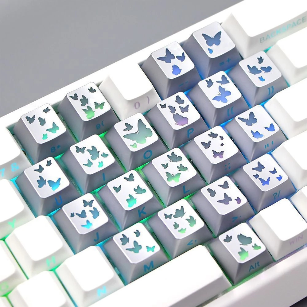 Keycaps Trong Suốt Bướm Clove – Xuyên Sáng Trái Tim | Keycap Profile Cherry | Chất Liệu PC Cao Cấp Cho Bàn Phím Cơ