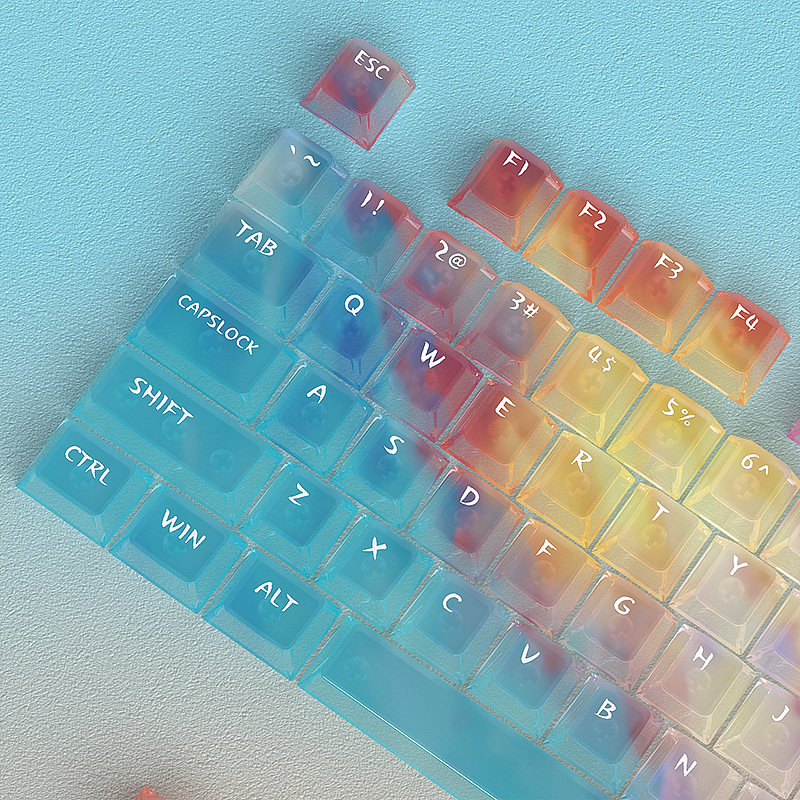 Keycap xuyên led PC profile cherry gradient