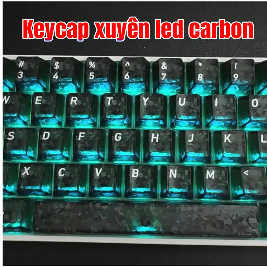 Keycap xuyên led vân carbon