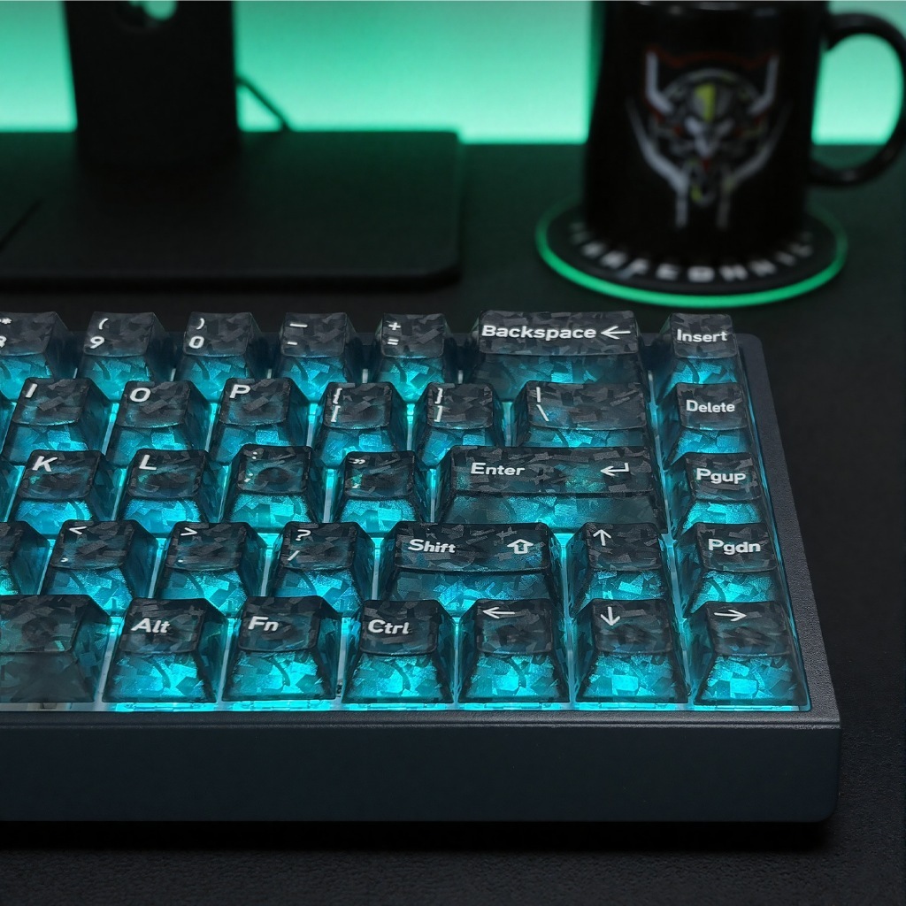 Keycap xuyên led vân carbon